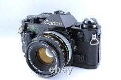 Canon AE-1 Program Black Near Mint Film Camera New FD 50mm F1.8 Lens Japan
