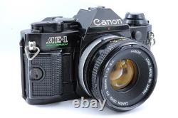 Canon AE-1 Program Black Near Mint Film Camera New FD 50mm F1.8 Lens Japan