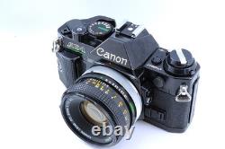Canon AE-1 Program Black Near Mint Film Camera New FD 50mm F1.8 Lens Japan