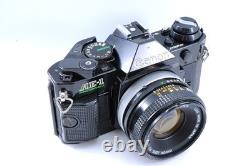 Canon AE-1 Program Black Near Mint Film Camera New FD 50mm F1.8 Lens Japan