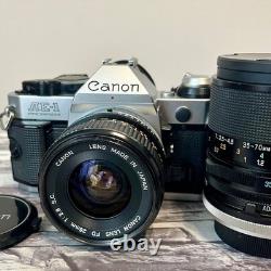 Canon AE-1 Program SLR Film Camera with Canon Lens FD 28mm F2.8 & Tamron 35-70mm