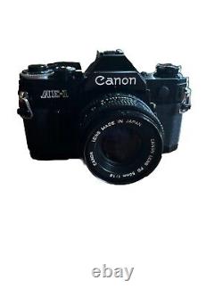 Canon AE-1 SLR Film Camera Black with 50mm Lens and 100-200mm Lens