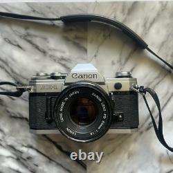Canon AE-1 Silver SLR 35mm Film Camera FD 50mm f/1.8 Lens FROM JAPAN Tasted