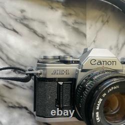 Canon AE-1 Silver SLR 35mm Film Camera FD 50mm f/1.8 Lens FROM JAPAN Tasted