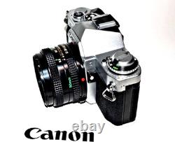 Canon AV-1 35mm film camera with SD 50mm f1.8 Lens