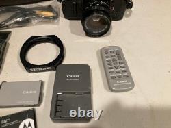 Canon A-1 35mm SLR Film Camera Black with 2X Lens, Bag, Flash & Accessories