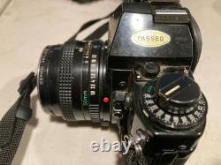 Canon A-1 35mm SLR Film Camera Black with 2X Lens, Bag, Flash & Accessories