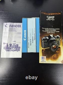 Canon A-1 Film Camera with 1.4 50mm Lens Manuals Cleaning Kit And Strap