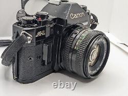 Canon A-1 w Canon FD 50mm 1.8 Lens 35mm Film Camera Tested, Working, Read