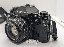 Canon A-1 w Canon FD 50mm 1.8 Lens 35mm Film Camera Tested, Working, Read