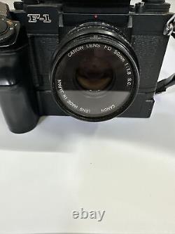 Canon F1 35mm SLR Film Camera with 50mm f1.4 lens. Power on but no further test