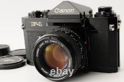 Canon F1 LATE Black Film Camera + New FD 50mm f/1.4 Lens? N. MINT? JAPAN #242