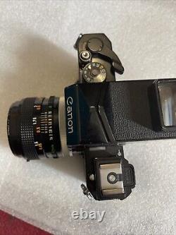 Canon F-1 SLR 35mm Film Camera withFD 50mm 1.4 Lens and Canon Speed Finder Tested