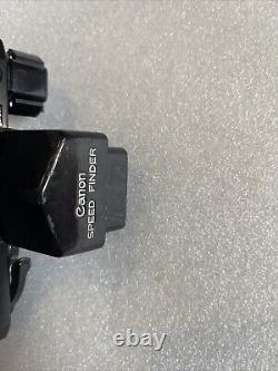 Canon F-1 SLR 35mm Film Camera withFD 50mm 1.4 Lens and Canon Speed Finder Tested
