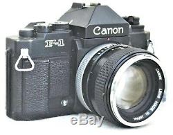 Canon New F-1 35mm SLR Film Camera No. 246900 w FD 50mm f/1.4 Lens