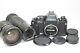 Canon New F-1 AE Finder 35mm SLR Film Camera 35-105mm F/3.5 100-200mm F/5.6 Lens