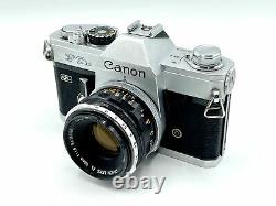 Chrome Canon FTb-QL 35mm SLR Camera with 50mm f/1.8 FL Lens Fast Shipping