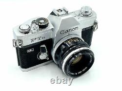 Chrome Canon FTb-QL 35mm SLR Camera with 50mm f/1.8 FL Lens Fast Shipping