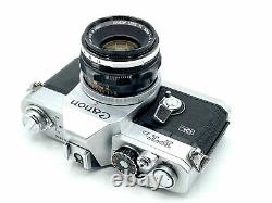 Chrome Canon FTb-QL 35mm SLR Camera with 50mm f/1.8 FL Lens Fast Shipping