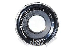 Cla'd Mint Olympus Pen F Black 35mm SLR Film Camera 38mm F1.8 Lens From Japan
