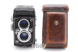EXC+4 withCase Yashica-D TLR Film Camera Black Yashikor 80mm F3.5 Lens JAPAN