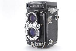 EXC+4 withCase Yashica-D TLR Film Camera Black Yashikor 80mm F3.5 Lens JAPAN