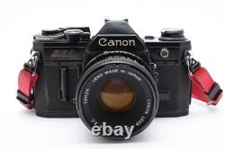 EXC+5 Canon AE-1 Black 35mm Film Camera SLR FD 50mm f/1.8 SC S. C Lens JAPAN