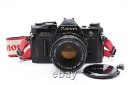 EXC+5 Canon AE-1 Black 35mm Film Camera SLR FD 50mm f/1.8 SC S. C Lens JAPAN