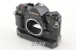 EXC+5 with Winder Canon A-1 Black 35mm Film Camera Body FD 50mm F1.4 Lens JAPAN