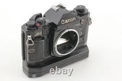 EXC+5 with Winder Canon A-1 Black 35mm Film Camera Body FD 50mm F1.4 Lens JAPAN