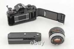 EXC+5 with Winder Canon A-1 Black 35mm Film Camera Body FD 50mm F1.4 Lens JAPAN