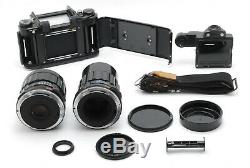 EXC+++++ PENTAX 6x7 67 Mirror up Body with SMC 75mm 200mm Lens from JAPAN 1211