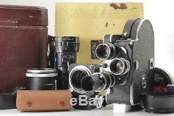 Exc4 Bolex H16 Reflex rex1 16mm Movie film Camera 16,25,75,17.5-70mm 4lens A02