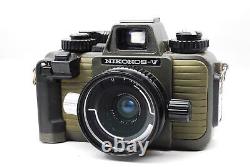 Exc+4 Nikon Nikonos V Olive Green Camera with UW 28mm f/3.5 Lens From JAPAN
