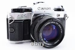 Exc+5? Canon AE-1 Program Silver 35mm Manual SLR Film Camera + 50mm f/1.4 Lens