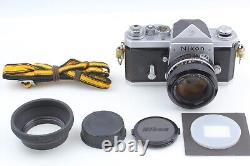 Exc+5 Nikon F Eye Level Silver 35mm SLR Film Camera 50mm f/1.4 Lens From JAPAN
