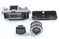 Exc+5 Nikon F Eye Level Silver 35mm SLR Film Camera 50mm f/1.4 Lens From JAPAN