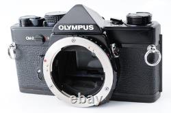 Exc+5 Olympus OM-2 Black SLR 35mm Film Camera 50mm f/1.8 Lens From JAPAN
