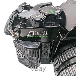 Excellent Canon AE-1 PROGRAM 35mm SLR Film Camera+Lense+Strap+Battery FROM JAPAN