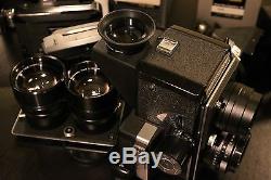 Film Tested Medium format camera Koni-Omegaflex M, lenses, viewfinders, film backs