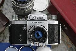 Film tested Miranda T 35mm film SLR Camera, 50mm, 135mm Lens Set