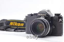 First Model MINT Nikon FM Black 35mm Film Camera Ai 50mm f1.8 Lens From JAPAN