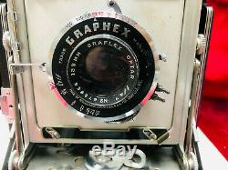 GRAFLEX PACEMAKER SPEED GRAPHIC 4X5 CAMERA Optar 135MM LENS with 2 film holders
