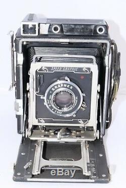 Graflex 4x5 Speed Graphic field camera. Optar 135mm /4.7 lens (2)Film Holders