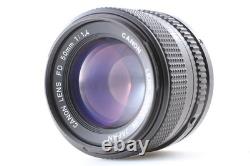 HOOD Near MINT Canon AE-1 35mm SLR Film Camera Black 50mm F1.4 Lens JAPAN