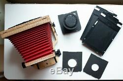 Intrepid 4x5 MkII camera, Nikkor-W 135mm 5.6 lens, fresnel, film holders, boards