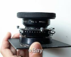 Intrepid 4x5 MkII camera, Nikkor-W 135mm 5.6 lens, fresnel, film holders, boards