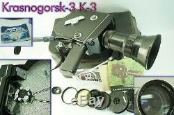 Krasnogorsk 3 16 mm Movie Camera + lens Meteor 5-1 17-69 mm M42, Last one