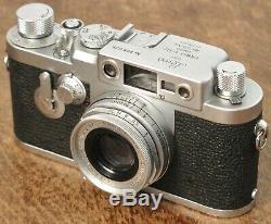 Leica IIIG 35mm Rangefinder Film Camera + 50mm f/2.8 Elmar Lens 3G 111G