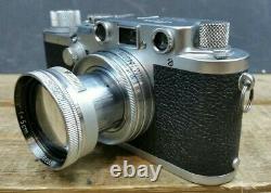 Leica IIIf 3f WORKING 1950/51 35mm Camera & 1942 WW2 Summitar 12 Lens & Case